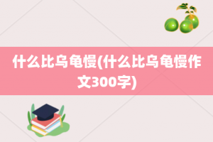 什么比乌龟慢(什么比乌龟慢作文300字)