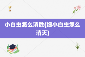 小白虫怎么消除(细小白虫怎么消灭)