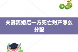 夫妻离婚后一方死亡财产怎么分配