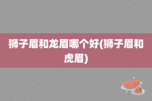 狮子眉和龙眉哪个好(狮子眉和虎眉)