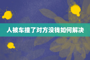 人被车撞了对方没钱如何解决