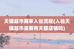 天猫超市商家入驻流程(入驻天猫超市需要有天猫店铺吗)