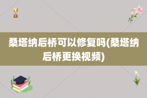 桑塔纳后桥可以修复吗(桑塔纳后桥更换视频)