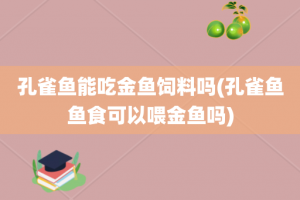 孔雀鱼能吃金鱼饲料吗(孔雀鱼鱼食可以喂金鱼吗)
