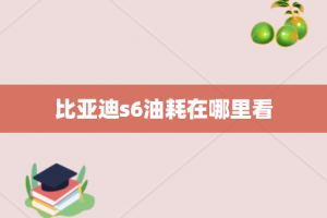 比亚迪s6油耗在哪里看