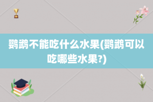 鹦鹉不能吃什么水果(鹦鹉可以吃哪些水果?)