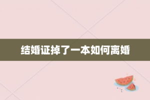 结婚证掉了一本如何离婚