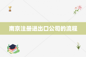 南京注册进出口公司的流程