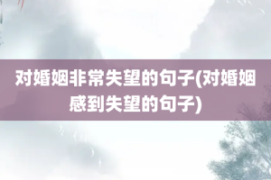 对婚姻非常失望的句子(对婚姻感到失望的句子)