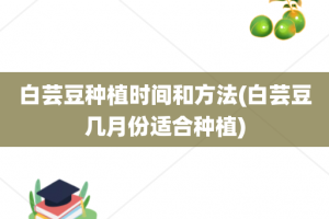 白芸豆种植时间和方法(白芸豆几月份适合种植)
