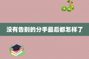 没有告别的分手最后都怎样了