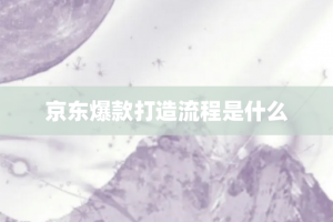 京东爆款打造流程是什么