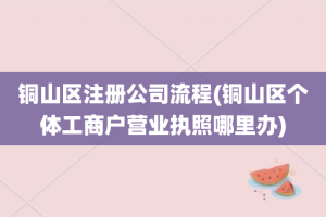 铜山区注册公司流程(铜山区个体工商户营业执照哪里办)