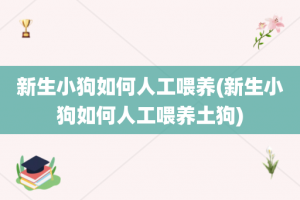 新生小狗如何人工喂养(新生小狗如何人工喂养土狗)