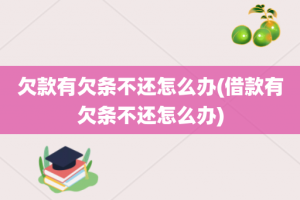 欠款有欠条不还怎么办(借款有欠条不还怎么办)