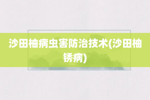 沙田柚病虫害防治技术(沙田柚锈病)