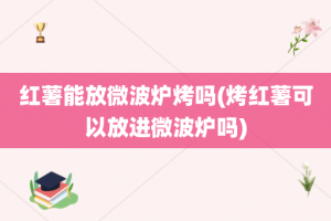 红薯能放微波炉烤吗(烤红薯可以放进微波炉吗)