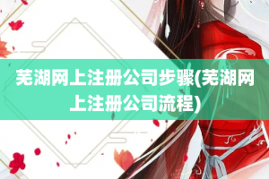 芜湖网上注册公司步骤(芜湖网上注册公司流程)