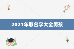 2021年取名字大全男孩