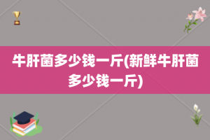 牛肝菌多少钱一斤(新鲜牛肝菌多少钱一斤)