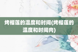 烤榴莲的温度和时间(烤榴莲的温度和时间肉)