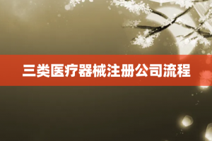 三类医疗器械注册公司流程