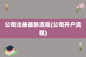 公司注册最新流程(公司开户流程)