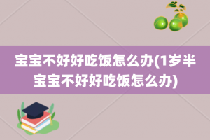 宝宝不好好吃饭怎么办(1岁半宝宝不好好吃饭怎么办)