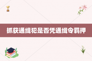 抓获通缉犯是否凭通缉令羁押