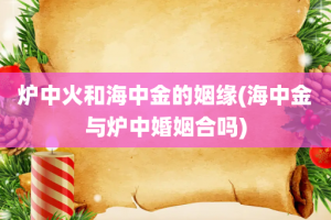 炉中火和海中金的姻缘(海中金与炉中婚姻合吗)
