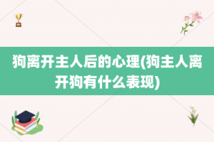 狗离开主人后的心理(狗主人离开狗有什么表现)