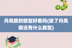 丹凤眼的眼型好看吗(除了丹凤眼还有什么眼型)