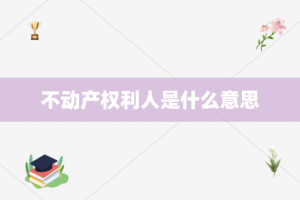 不动产权利人是什么意思