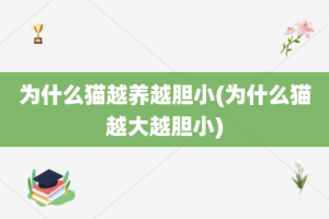 为什么猫越养越胆小(为什么猫越大越胆小)