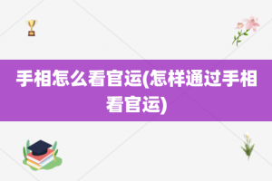 手相怎么看官运(怎样通过手相看官运)