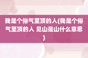 我是个俗气至顶的人(我是个俗气至顶的人 见山是山什么意思)