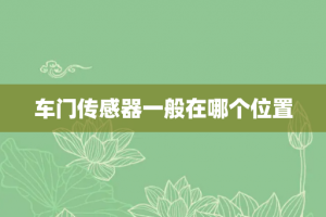 车门传感器一般在哪个位置