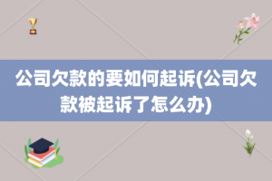 公司欠款的要如何起诉(公司欠款被起诉了怎么办)