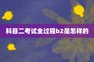 科目二考试全过程b2是怎样的
