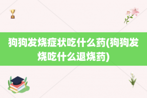 狗狗发烧症状吃什么药(狗狗发烧吃什么退烧药)