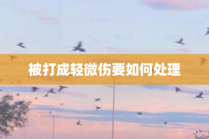 被打成轻微伤要如何处理