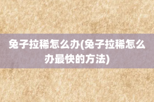 兔子拉稀怎么办(兔子拉稀怎么办最快的方法)
