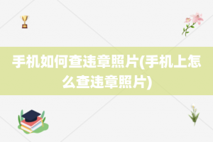 手机如何查违章照片(手机上怎么查违章照片)