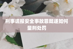 刑事谎报安全事故罪既遂如何量刑处罚