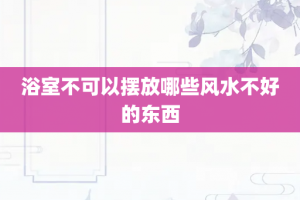 浴室不可以摆放哪些风水不好的东西