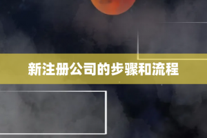 新注册公司的步骤和流程