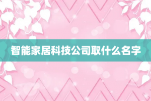 智能家居科技公司取什么名字