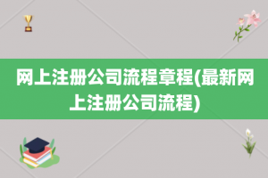 网上注册公司流程章程(最新网上注册公司流程)