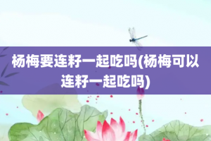 杨梅要连籽一起吃吗(杨梅可以连籽一起吃吗)