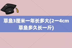 草鱼3厘米一年长多大(2一4cm草鱼多久长一斤)